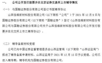 佳維股份進北交所上市輔導期:主營混泥土外加劑今年前三季度凈利1100萬元